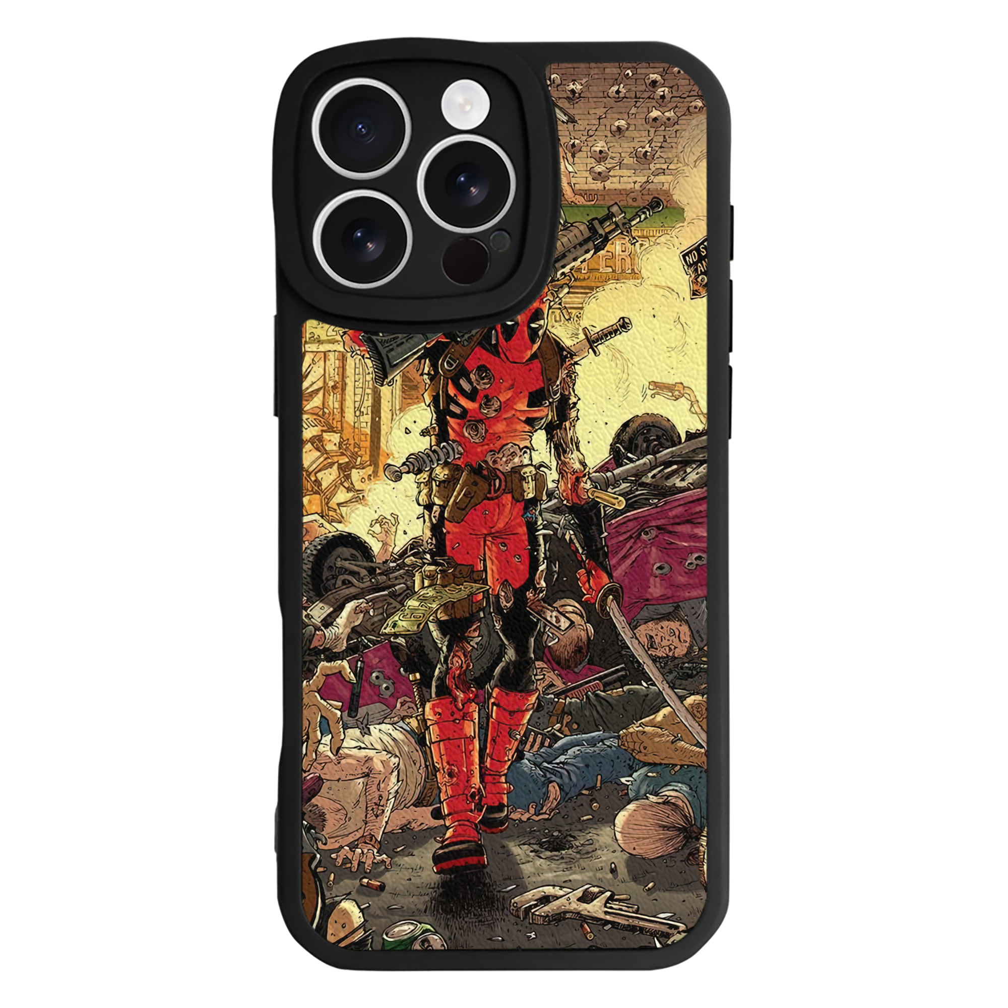 （画像用） Deadpool デッドプール 【iPhone 16シリーズ対応】シリコンスマホケース（レザー調） 材質：シリコン